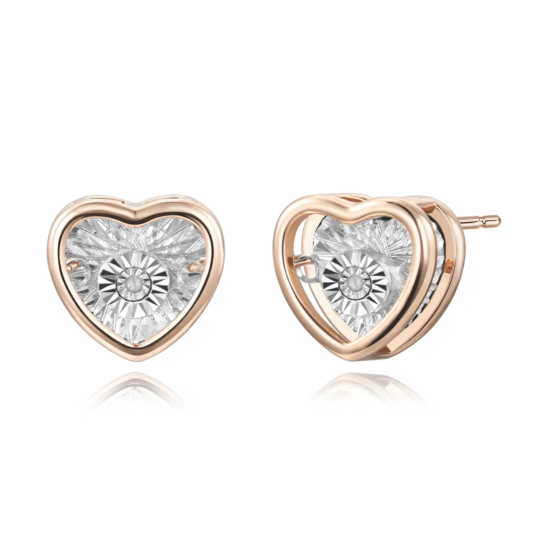 Heart Diamond Earring Custom Imitation Crystal Fashion Costume Jewelry for Women Wholesale