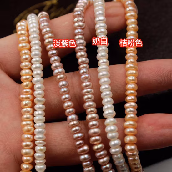 3A Round Genuine Fresh Water Natural Real Freshwater Cultured Pearl Jewelry Necklace with 18K Gold