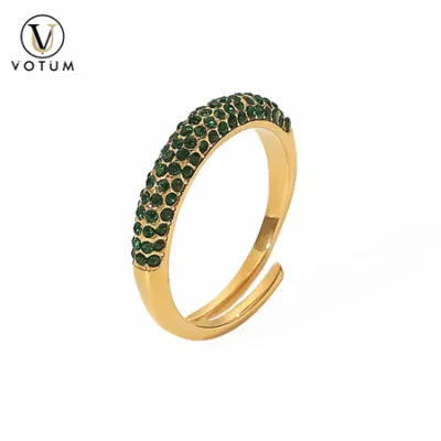 Votum Fashion Spinel Moissanite Crystal S925 Sterling Silver 18K Gold Plated Diamond Ring Wholesale Jewellery Women Handmade Accessories Jewelry