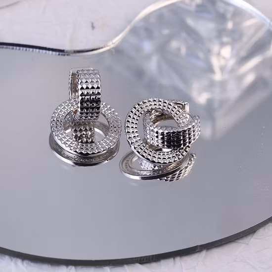 Factorycustom 925 Sterling Silver Gold Plated Hoop Stud Cuffs Fashion Trendy Statement Crystal Big Pearl Heart Flower Earrings Sets Fine Jewelry 5%off