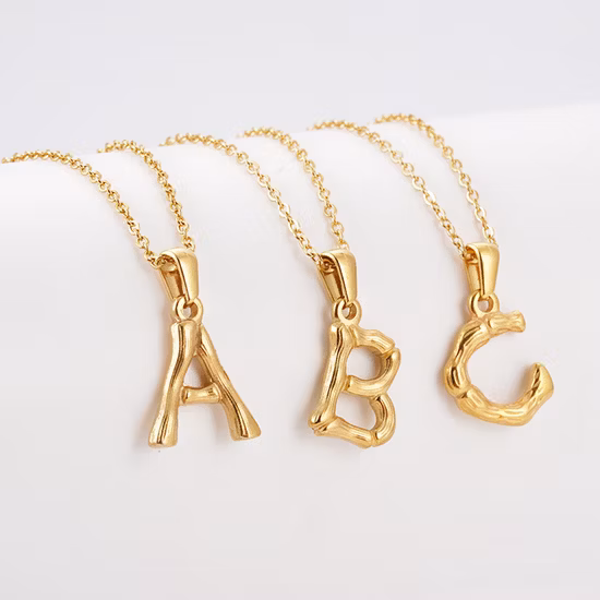Stainless Steel Gold Initial Letter K Pendant Monogram Necklace Jewelry Women