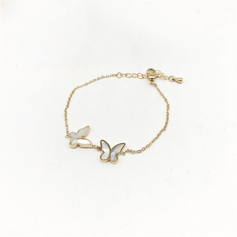 Manufacturer Custom Jewelry Gold Filled Non Tarnish 14K 18K Gold Plated Stainless Steel Clover Bracelet Wholesale Women Fashion Designer Replica Brand Jewelry