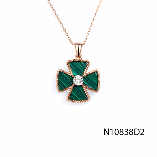 New Arrival Cross Wheel 925 Sterling Silver Necklace Jewelry with Mother of Pearl