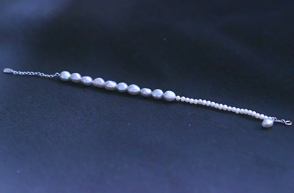 Fashion Light Grey Charming Natural Cultured Freshwater Pearl Bracelet Jewelry (XL150125)