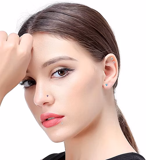 Surgical Steel Labret with Internal Tread Body Piercing Jewelry