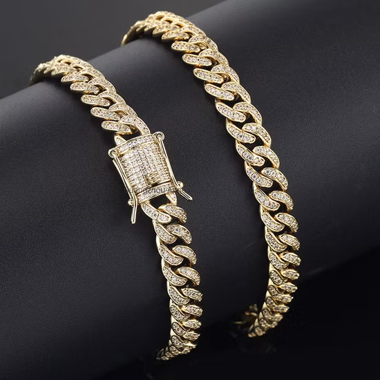 Factory Custom Jewellery Set 18K Gold 925 Sterling Silver or Brass Fashion Accessories Ring Bracelet Necklaces Hip Hop Cuban Link Jewelry for Men & Women