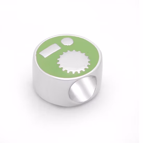 Custom Engraved Metal 18K Gold / Rose Gold / Silver / Black Tones Bracelet Charm Bead