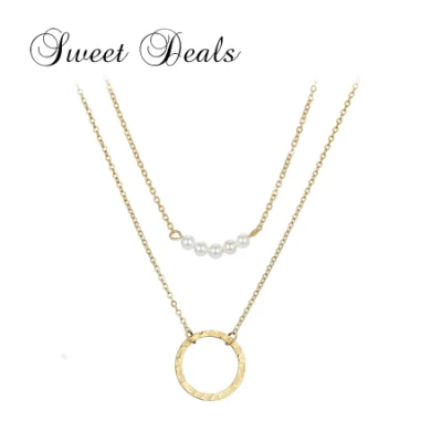 Personality New Simple Stainless Steel Necklace Short Pearl Necklace