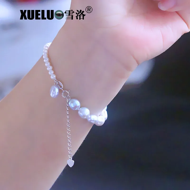 Fashion Light Grey Charming Natural Cultured Freshwater Pearl Bracelet Jewelry (XL150125)