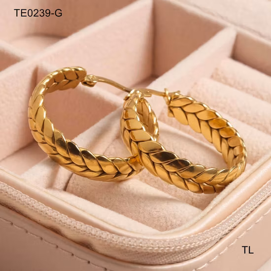 18K Gold Plated Fashion Wholesale Jewelry Stainless Steel Jewelry Earrings