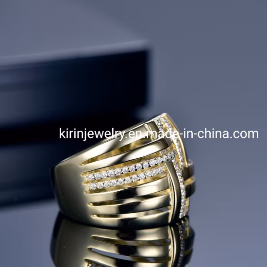 Fashion Jewelry Lover Gift Jewelry Brass 18K Gold Plated Couples Marriage Diamond Ring for Women Engagement Wedding Ring 2PCS Set Plated Gold Rings